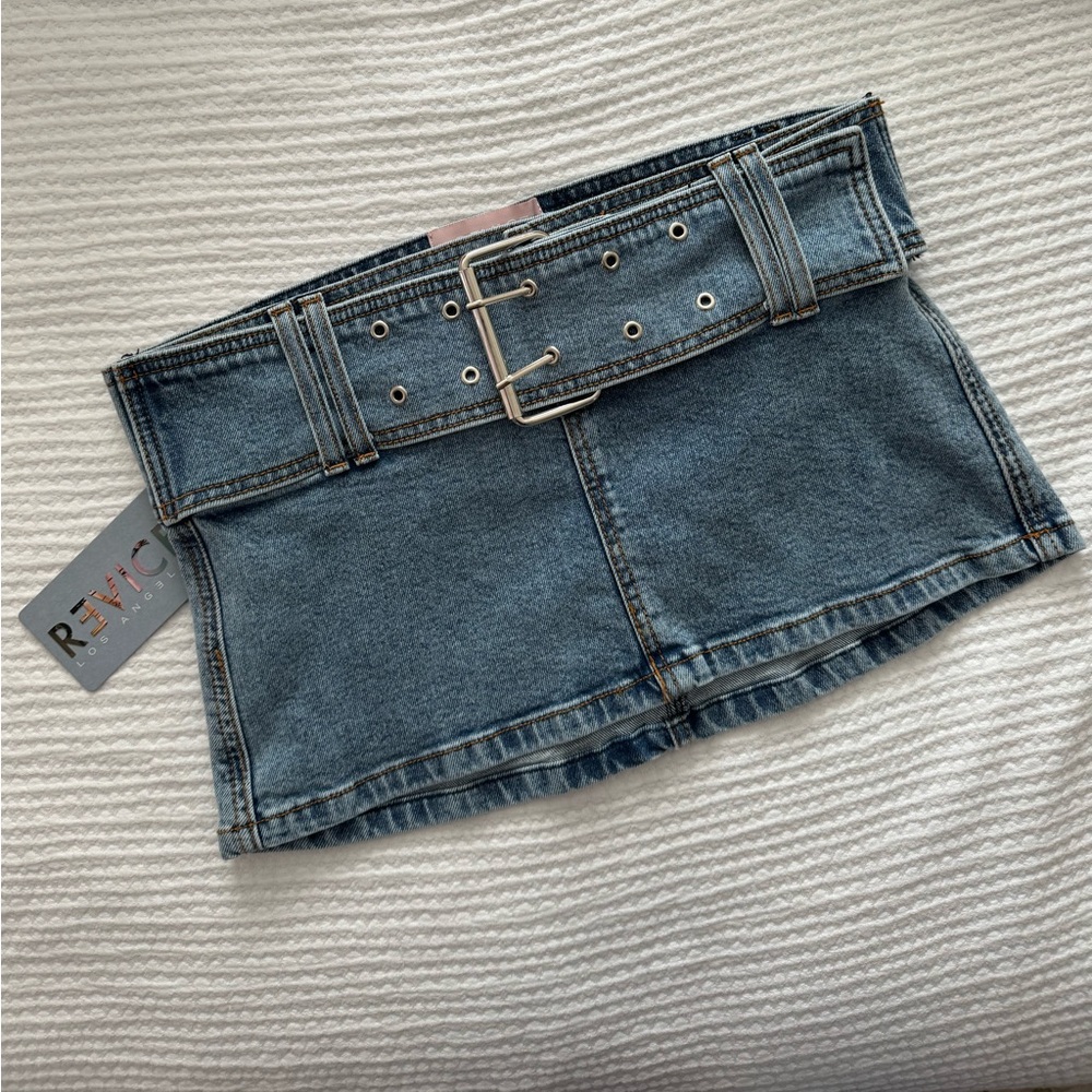 Revice Denim The Cassie Micro Mini Skirt - New with Tags Denim Jean Skirt